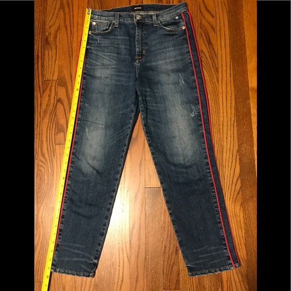 Hudson Zoey High Rise Red Tuxedo stripes Jeans 27 - Picture 8 of 16